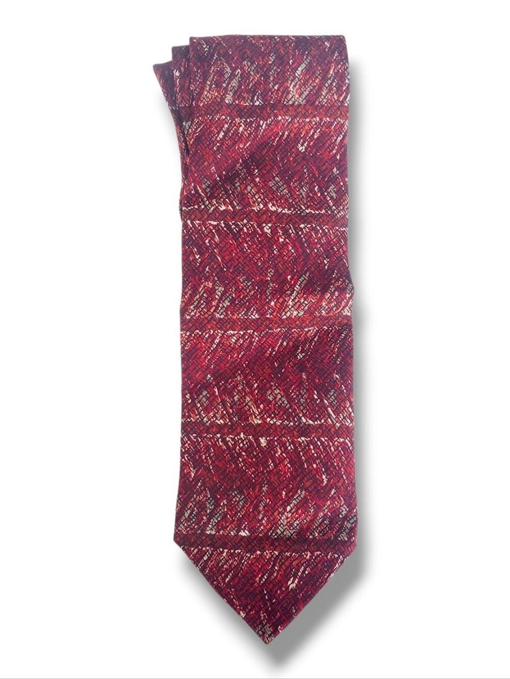 J Ferrar Mens Formal Necktie 57"Lx3.75"W Multicolor Neck Tie Red